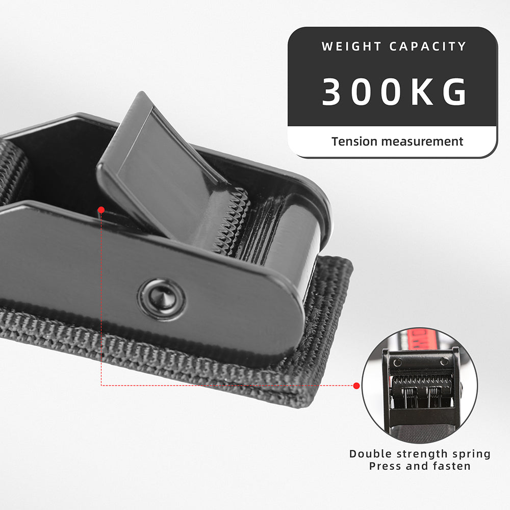 RHINOWALK MTR005BK Motorcycle Rear Rack Luggage Fixing Band Pannier Bag Fasten Strap with Metal Buckle RHINOWALK MTR005BK Motorcycle Rear Rack Luggage Fixing Band Pannier Bag Fasten Strap with Metal Buckle